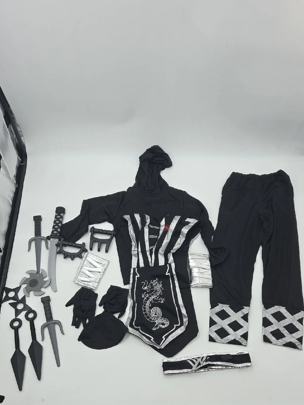 Stealth Ninja Kids Costume - Black and Silver